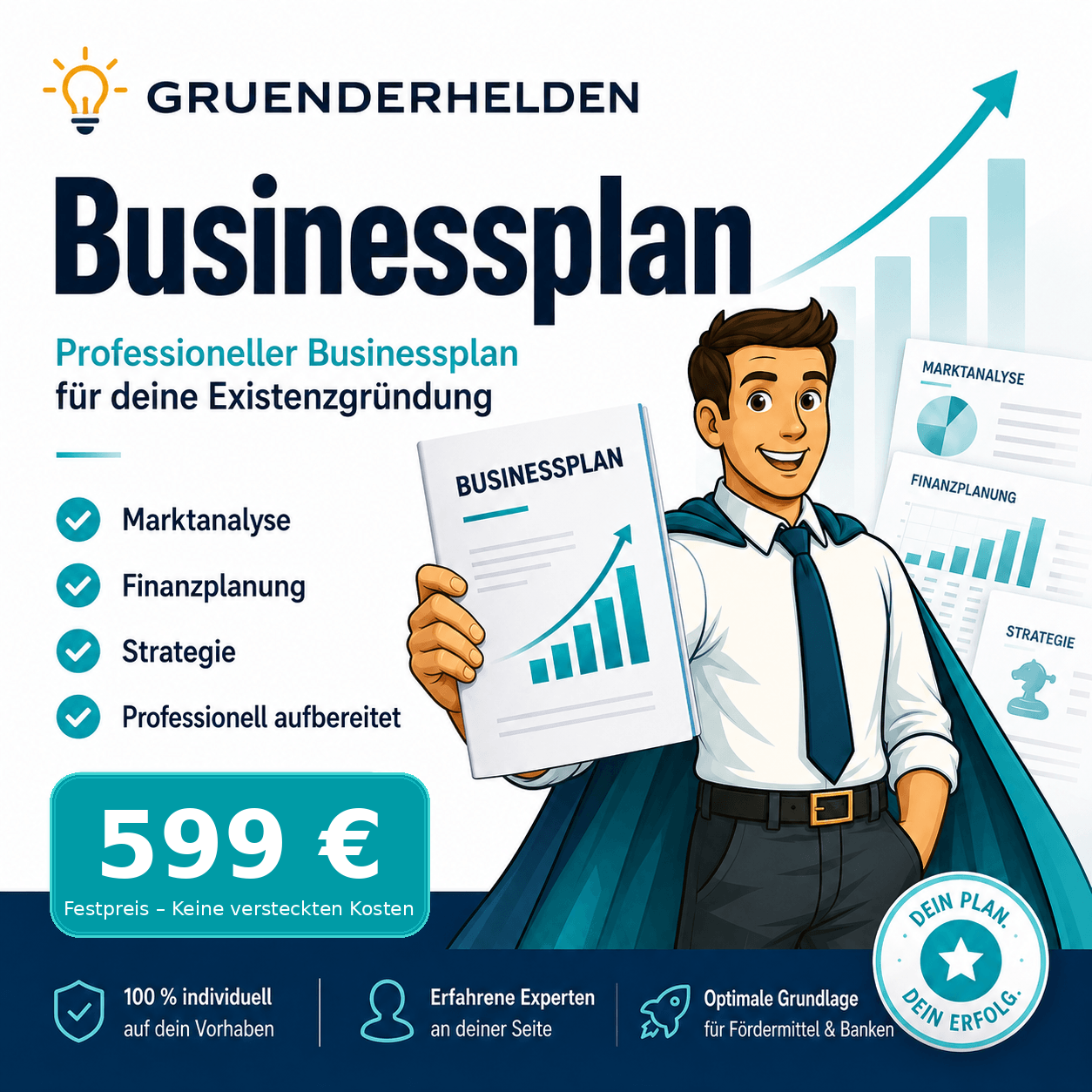 Titelbild Businessplan erstellen lassen bei Gründerhelden